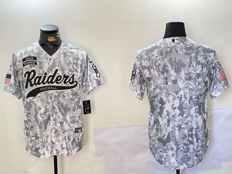 Men Oakland Raiders Blank Nike Arctic Camo 2024 Salute to Service Limited NFL Jersey style 1->san francisco 49ers->NFL Jersey